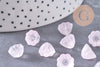 Perles fleur verre rose très clair, perles verre tchèque, perles fleur, verre violet, 11mm, x10 (G4586)