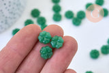 Perles fleur verre vert 6x3mm, x10 (G5610)