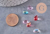 Perles goutte cristal tchèque Multicolore 9x6x5mm, x50 (G4583)