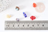 Perles goutte verre millefiori 10-17mm, perle verre artisanale verre pour création bijoux, x5 (G1943)