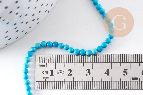 Perles howlite turquoise naturelle,perles pierre, howlite naturelle, perle turquoise,12-14-16-18mm, X5 (G8192)
