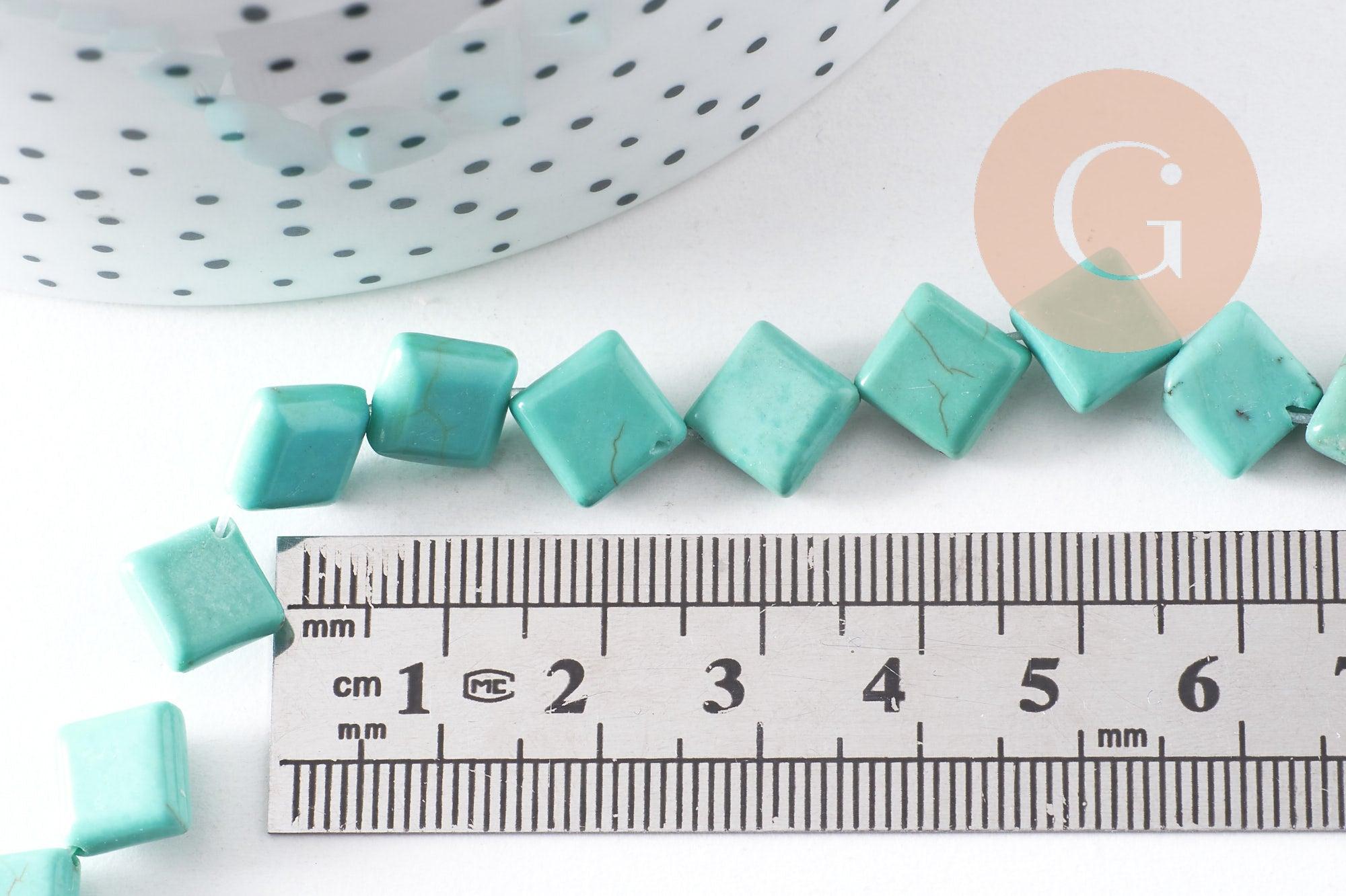 Perles howlite turquoise naturelle 12-14-16-18mm, x5 (G8192)