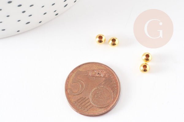 Perles intercalaires Dorées, perles dorées, perle intercalaire, fer doré, 4mm, x 10gr G1352