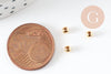 Perles intercalaires acier inoxydable Doré 3mm, x10 / x100 (G2306)