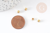 Perles intercalaires carré laiton brut,3mm, x100 (G3156)