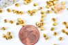 Perles intercalaires facettées doré cœur 3.5mm, perles doreés, x50 (G5577)