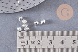 Perles intercalaires facettées zamac argenté 3mm, x 50-100-200 (G1894)