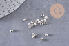 Perles intercalaires fer argenté 3mm, x5gr (G1322)