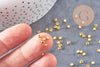 Perles intercalaires hexagone facettées zamac doré 3.5mm, x50 (G10809)