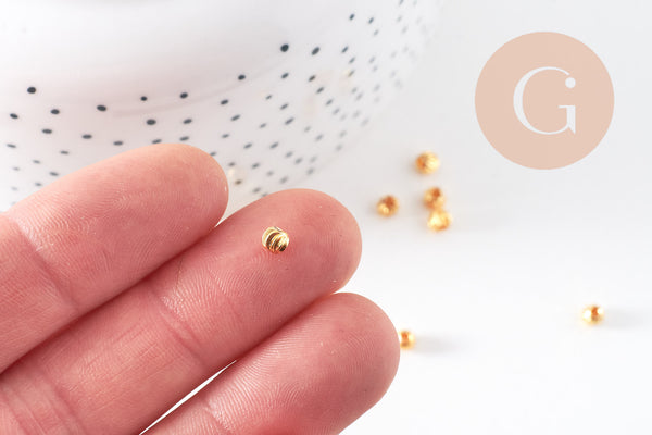 Perles intercalaires laiton doré 24k, perle texturée,perle intercalaire, perles dorées, création bijoux, x 10,4mm G5247