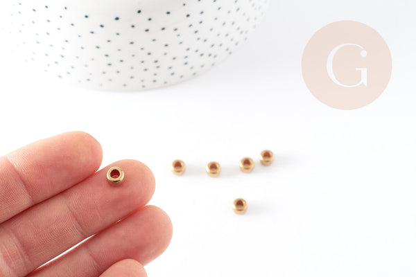 Perles intercalaires rondelles laiton brut 6mm, x10 (G4622)