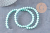 Perles jade turquoise, perles rondes,pierre naturelle jade, fils de 33cm 6mm x1 (G0464)
