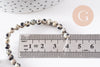 Perles jaspe dalmatien naturelle 4mm, x1 fil de 24cm (G0326)