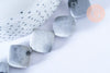 Perles jaspe gris losange, des perles en jaspe gris naturelle,18x21mm, x5 perles (G8382)