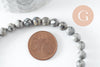 Perles jaspe picasso gris,perles rondes, jaspe gris,pierre naturelle,perles jade,6mm, fil de 65 perles, X1 (G0540)