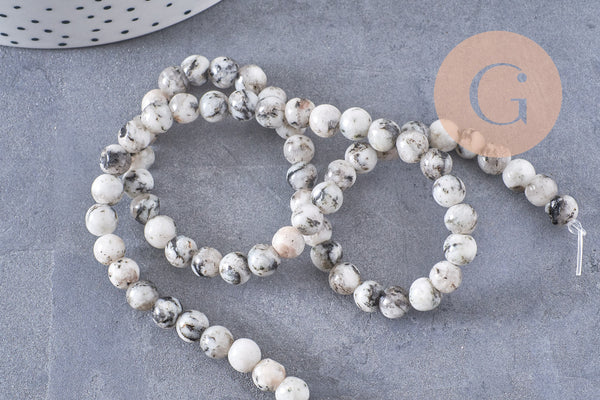 Perles jaspe sésame zébré,jaspe gris,perle zebra ovale,perles pierres, jaspe naturel,6mm, x1 fil de 60 perles (G3822)