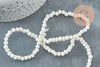 Perles lave blanche naturelle 4mm, x1 fil de 40cm (G0590)
