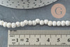 Perles lave blanche naturelle 4mm, x1 fil de 40cm (G0590)