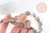 Perles ovales en jaspe sésame naturel 18x13mm, x5 (G3532)