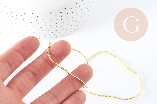 Perles petit tube hématite de synthèse dorée 1x1.5m, pierre, fil de 40cm x1 (G9099)