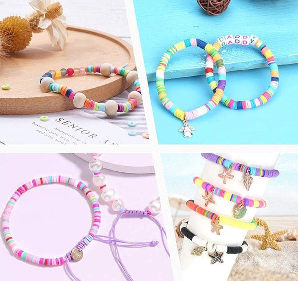 Perles polymère multicolore heishi 6mm, Perles plastique, perle heishi,perle disque, fourniture créative,6mm,le fil de 320 perles-G1990