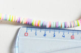 Perles polymère multicolore pastel heishi 6mm, Perles plastique, perle heishi,perle disque,6mm,le fil de 320 perles G3605