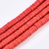 Perles polymère rouge heishi 6mm,fabrication bijoux, Perles plastique, perle heishi,perle disque, 6mm,le fil de 320 perles G5433