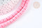 Perles tube polymère rose 6.5mm, x1 fil de 40cm (G7326)