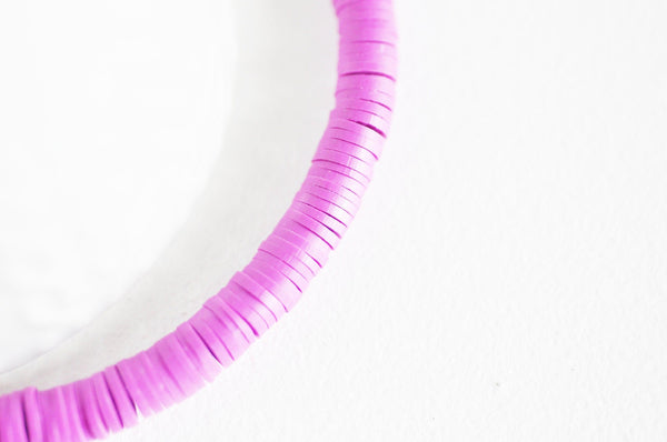 Perles polymère violet heishi 6mm,fabrication bijoux, Perles plastique, perle heishi,perle disque,le fil de 320 perles, x1 G2521