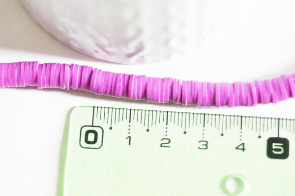 Perles polymère violet heishi 6mm,fabrication bijoux, Perles plastique, perle heishi,perle disque,le fil de 320 perles, x1 G2521