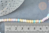 Perles porcelaine abacus multicolore pastel 4x3mm, création bijoux céramique, x1 fil de 38cm (G7806)