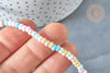 Perles porcelaine abacus multicolore pastel 4x3mm, création bijoux céramique, x1 fil de 38cm G7806
