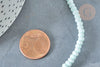 Perles porcelaine abacus vert pâle 4x3mm, création bijoux céramique, fil de 38cm, x1 G7810