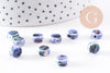 Perles porcelaine bleue clair moucheté, perle céramique, perle porcelaine,perle disque, céramique bleue,8mm, x10 G4777