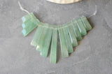 Perles rectangle aventurine naturelle 10-30mm ,creation bijou pierre naturelle, x 13 G3964