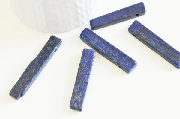 Perles rectangle lapis Lazulis pierre naturelle x2 (G5232)