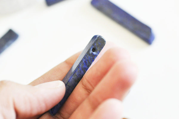 Perles rectangle lapis Lazulis pierre naturelle x2 (G5232)