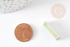 Perles rectangulaire céramique vert 23~29mm, perle porcelainepour création bijoux DIY, x5 G9153