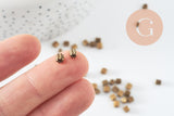 Perles rocaille Tube doré fleur texturé 3.5x3.5mm, x10 gr (G9885)