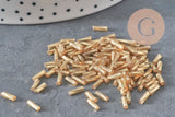 Textured gold tube seed beads 6mm x 2mm, seed beads for jewelry making, gold tube bead, x 10gr G2460
