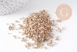 Perles rocaille Tube or pâle 2.5-3mm, x10gr (G10399)