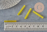 Seed beads Translucent yellow seed tube, 28mm, x 10gr G4391