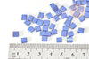 Perles rocaille carré verre rectangle bleu nuit, perle carré création bracelet, perle tila,4.5mm,2 trous, x50 (4.8GR) (G7756)