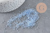 Perles rocailles miyuki bleu ciel 15/0, 1.5mm, Perle rocaille japonaise Sky Blue Lined Crystal, x1 sachet 10g (G3950)