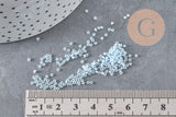 Perles rocailles miyuki bleu ciel, Perle rocaille japonaise Aqua Lined White Pearl ,perle rocaille perlage,15/0, 1.5mm, Sachet 10g (G3951)