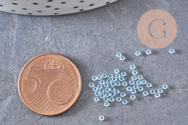 Perles rocailles miyuki bleu ciel, Perle rocaille japonaise Aqua Mist Lined Crystal ,perle rocaille perlage,15/0, 1.5mm, Sachet 10g (G3952)