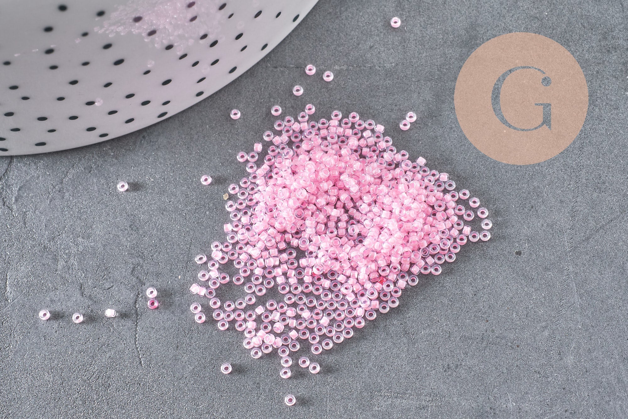 Perles rocailles miyuki rose, Perle rocaille japonaise Pink Lined Crystal ,perle rocaille perlage,15/0, 1.5mm, Sachet 10g (G3953)