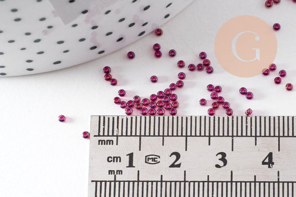 Perles rocailles miyuki violet transparent, Perles de rocaille japonaise Spkl Fuchsia Lined Amethyst, perlage,15/0, 1.5mm, Sachet 10g (G3958)