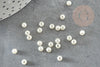 Perles ronde acrylique imitation perle eau douce beige 4mm, création bijoux DIY, x30 (0.9gr) (G9368)