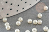 Perles ronde acrylique imitation perle eau douce beige 4mm, création bijoux DIY, x30 (0.9gr) (G9368)